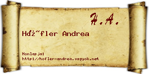 Höfler Andrea névjegykártya