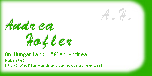 andrea hofler business card